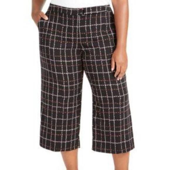 Alfani Pants - Alfani Art Blossom Checkered Culotte Pants Size 4P